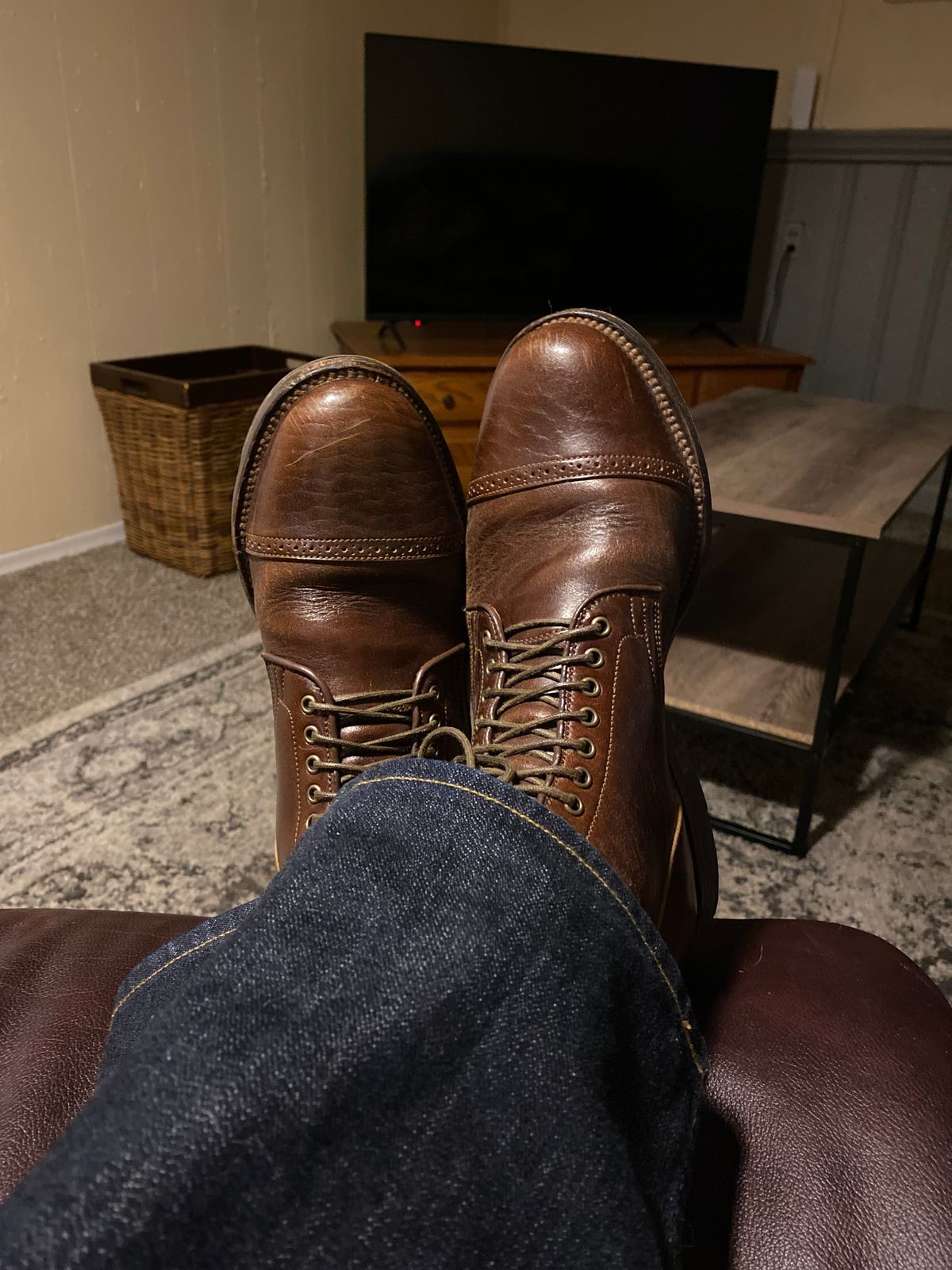 Photo by rwarren99 on October 14, 2024 of the Viberg Service Boot in Shinki Color 4 Horsebutt.