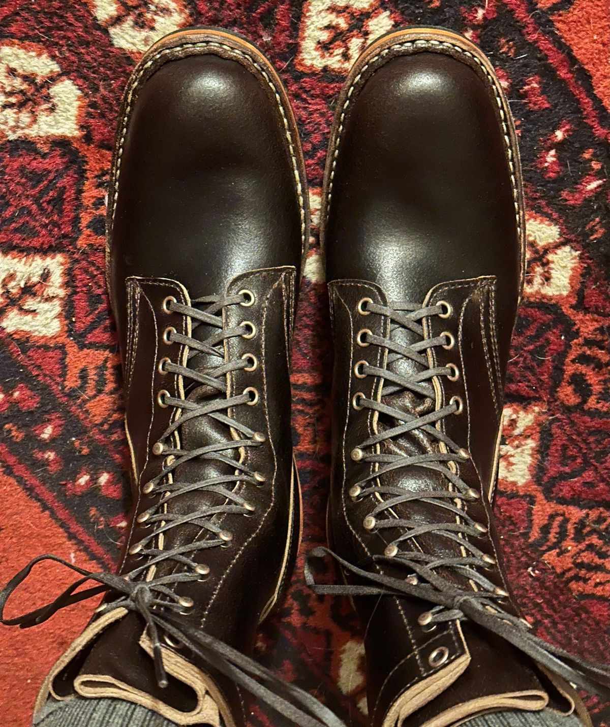 Photo by nikljam on March 12, 2026 of the White's Smokejumper in Horween Dark Brown Waxed Flesh.