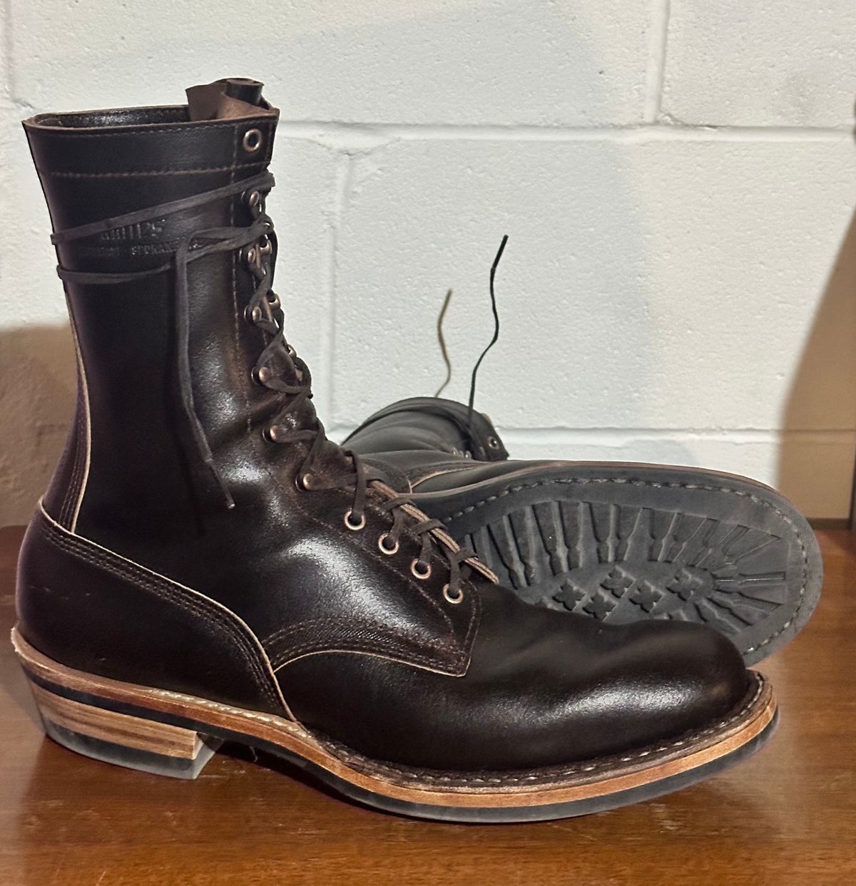 Photo by nikljam on March 17, 2026 of the White's Smokejumper in Horween Dark Brown Waxed Flesh.