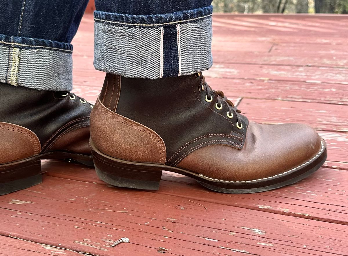 Photo by nikljam on April 29, 2026 of the Frank's Boots Wilshire in Horween Natural Waxed Flesh & Horween Brown Waxed Flesh.