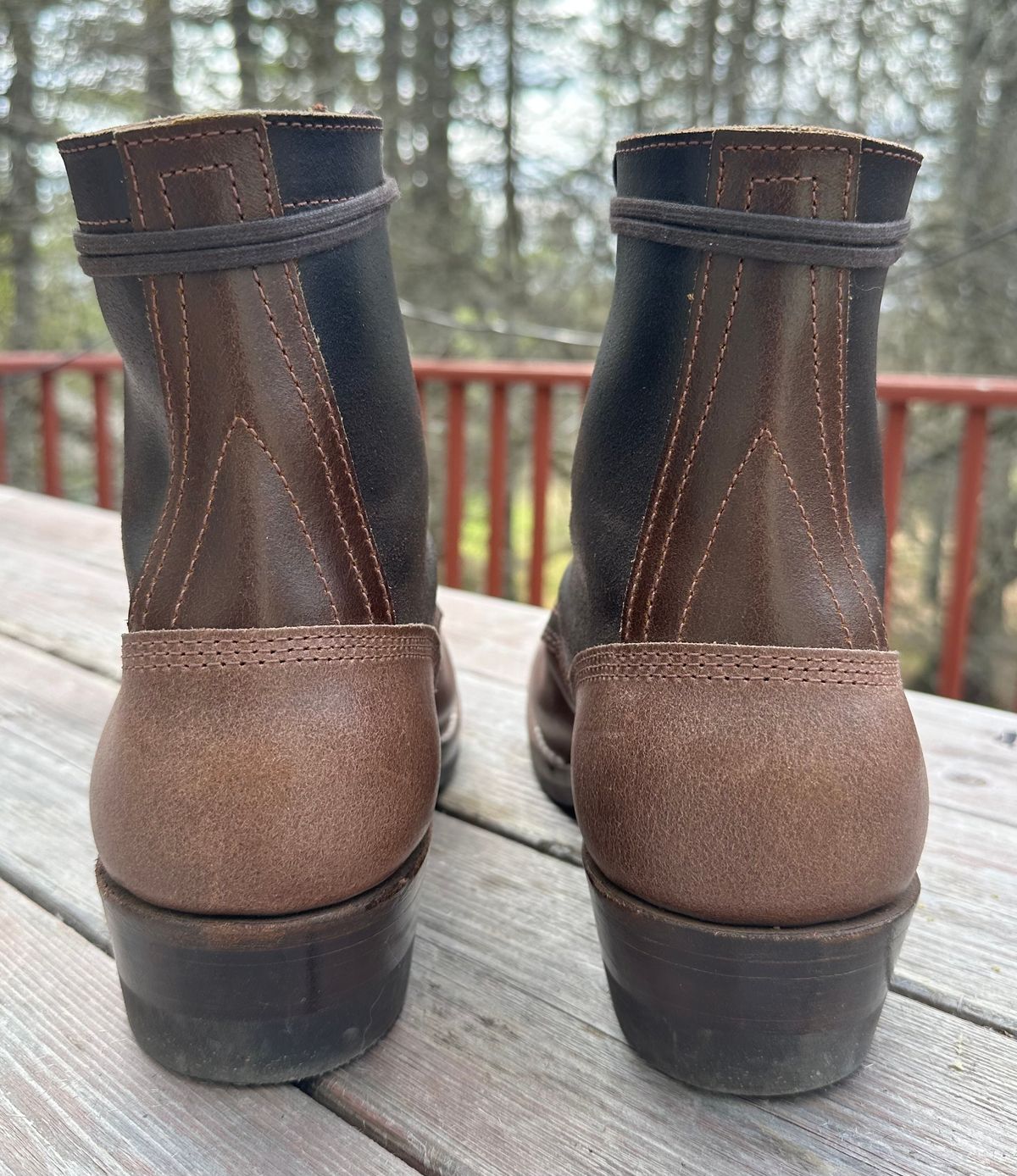 Photo by nikljam on April 30, 2026 of the Frank's Boots Wilshire in Horween Natural Waxed Flesh & Horween Brown Waxed Flesh.