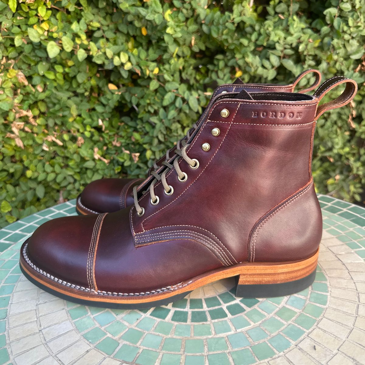 Photo by JB on October 1, 2025 of the Bordon Tukano Boots in Wickett & Craig Chestnut Oiled Latigo.