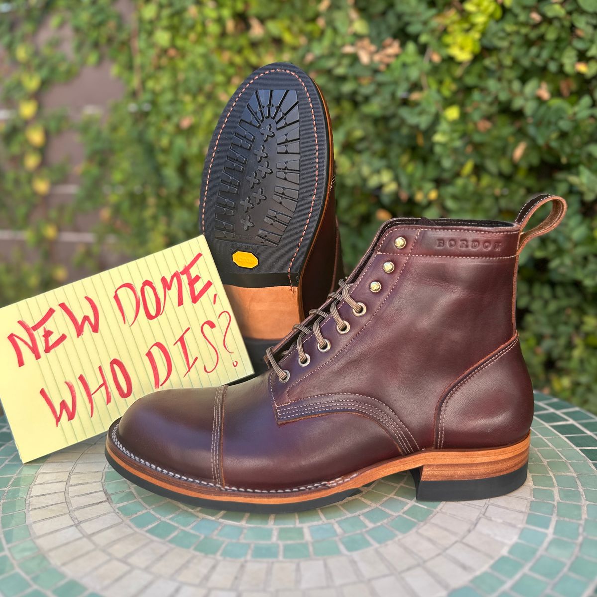 Photo by JB on October 1, 2025 of the Bordon Tukano Boots in Wickett & Craig Chestnut Oiled Latigo.