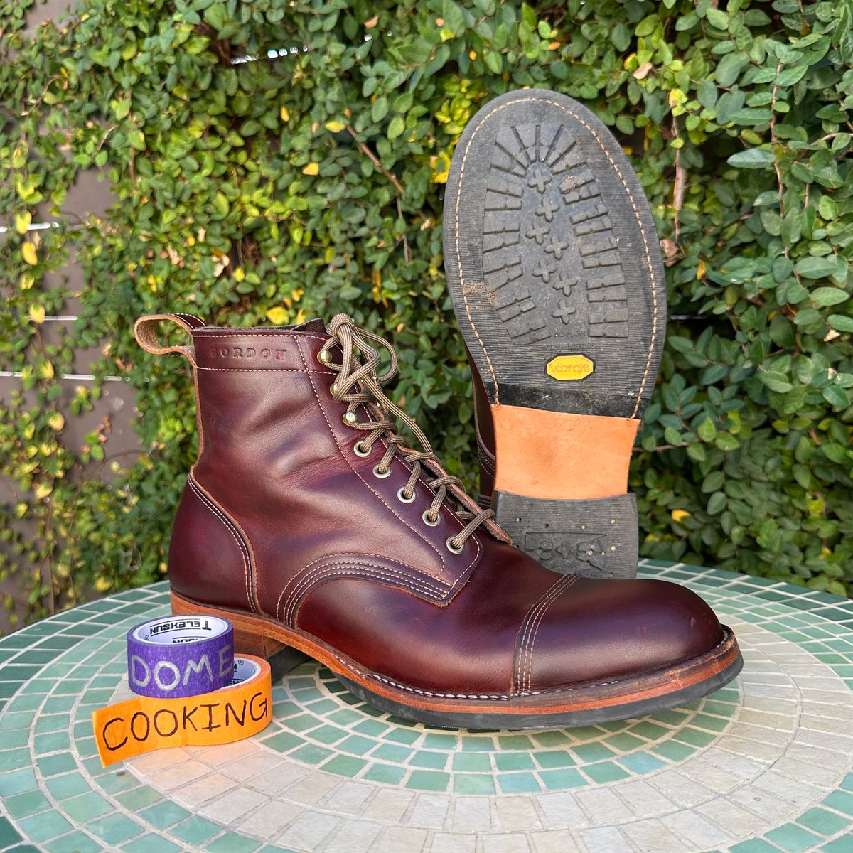 Photo by JB on November 2, 2025 of the Bordon Tukano Boots in Wickett & Craig Chestnut Oiled Latigo.