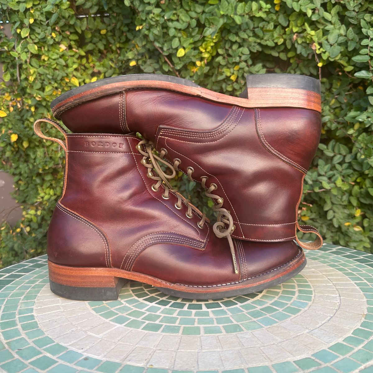 Photo by JB on December 5, 2025 of the Bordon Tukano Boots in Wickett & Craig Chestnut Oiled Latigo.