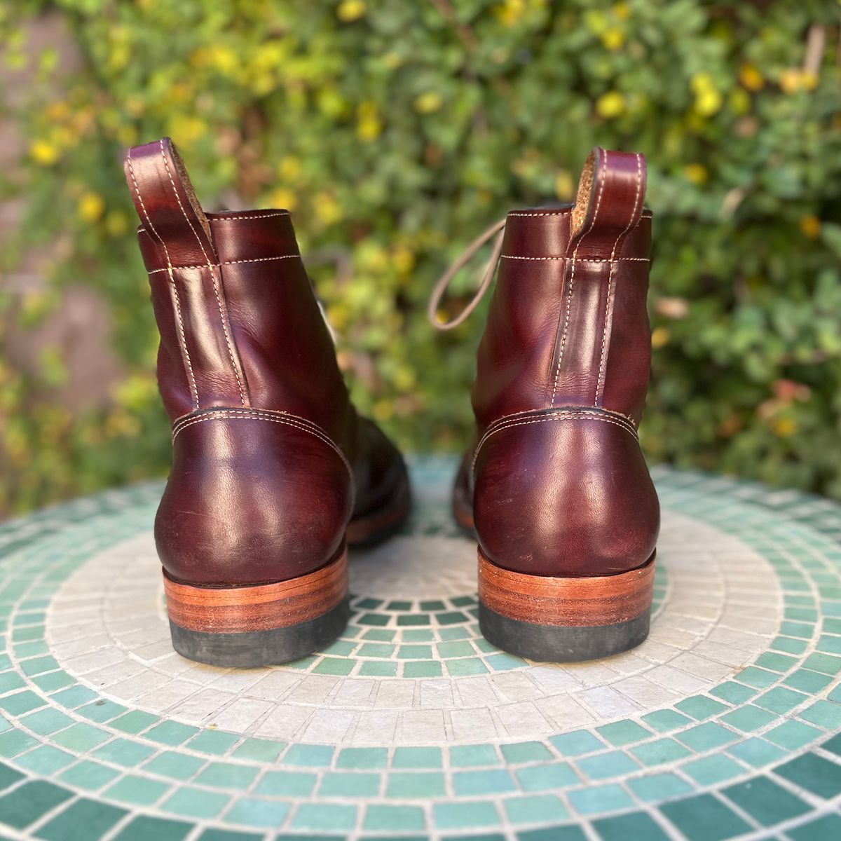 Photo by JB on December 5, 2025 of the Bordon Tukano Boots in Wickett & Craig Chestnut Oiled Latigo.