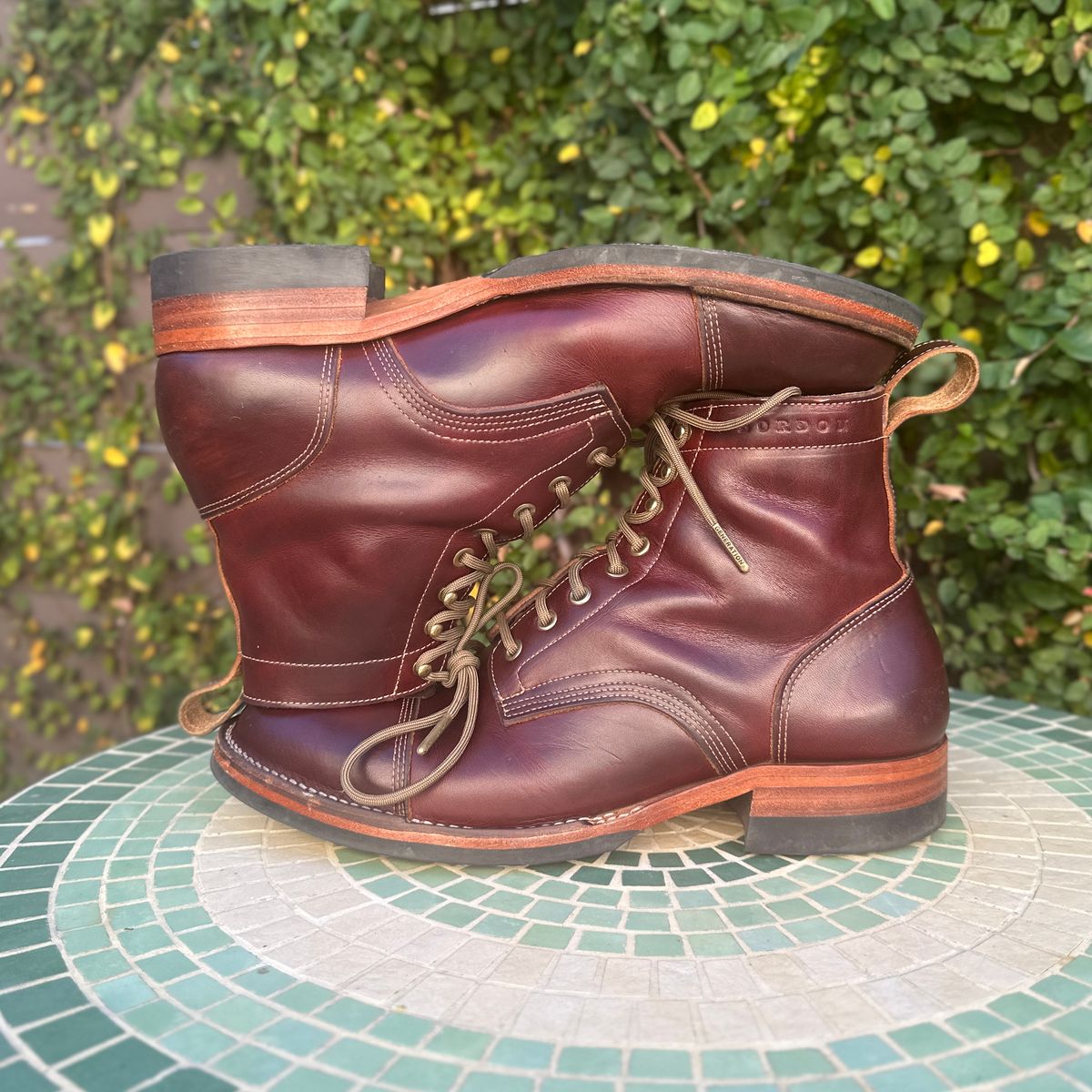 Photo by JB on December 5, 2025 of the Bordon Tukano Boots in Wickett & Craig Chestnut Oiled Latigo.