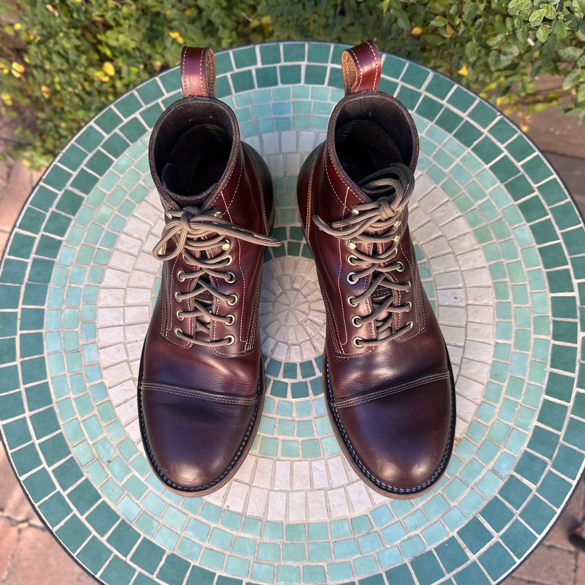 Photo by JB on December 5, 2025 of the Bordon Tukano Boots in Wickett & Craig Chestnut Oiled Latigo.