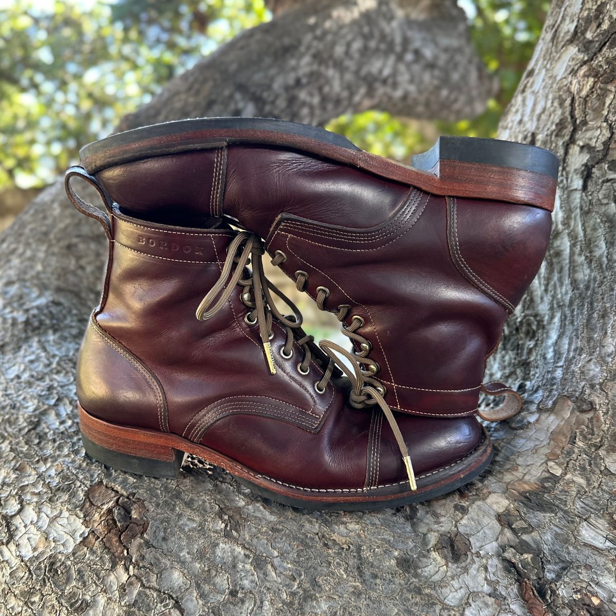 Photo by JB on February 4, 2026 of the Bordon Tukano Boots in Wickett & Craig Chestnut Oiled Latigo.