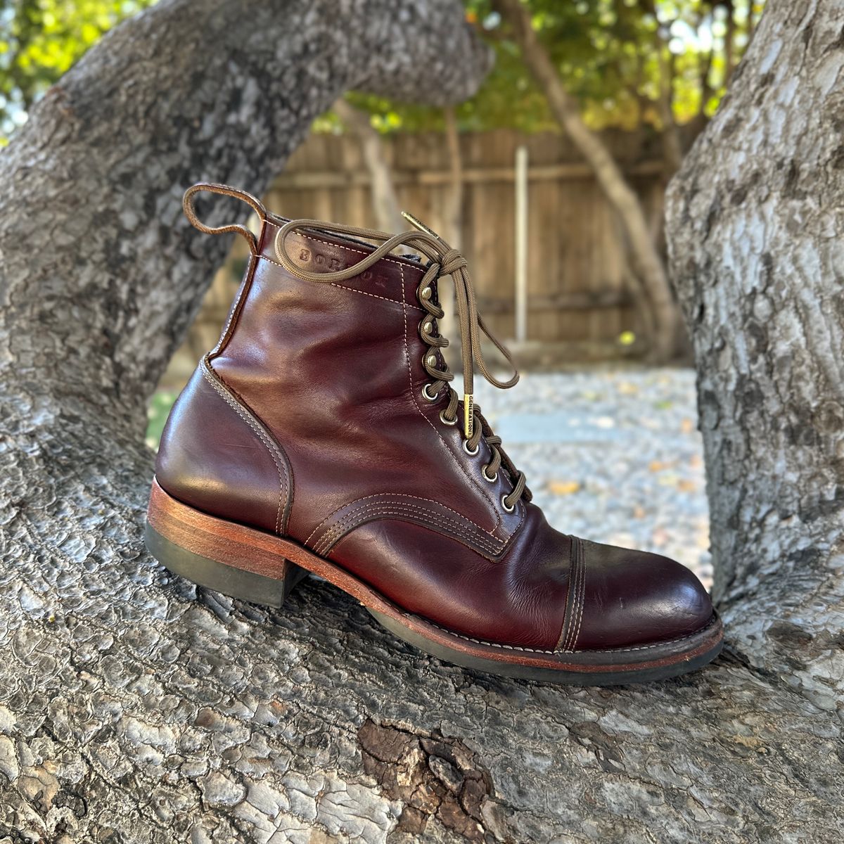 Photo by JB on February 4, 2026 of the Bordon Tukano Boots in Wickett & Craig Chestnut Oiled Latigo.