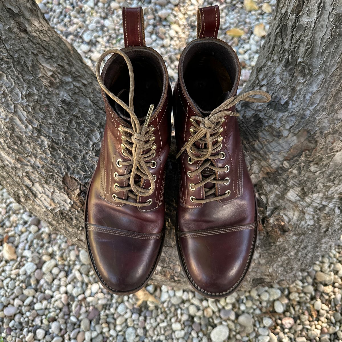 Photo by JB on February 4, 2026 of the Bordon Tukano Boots in Wickett & Craig Chestnut Oiled Latigo.