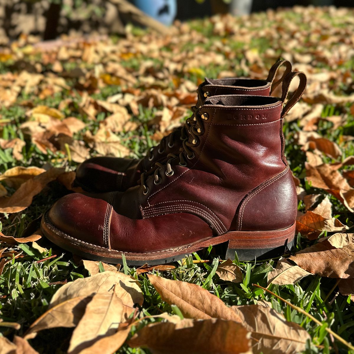 Photo by JB on March 2, 2026 of the Bordon Tukano Boots in Wickett & Craig Chestnut Oiled Latigo.