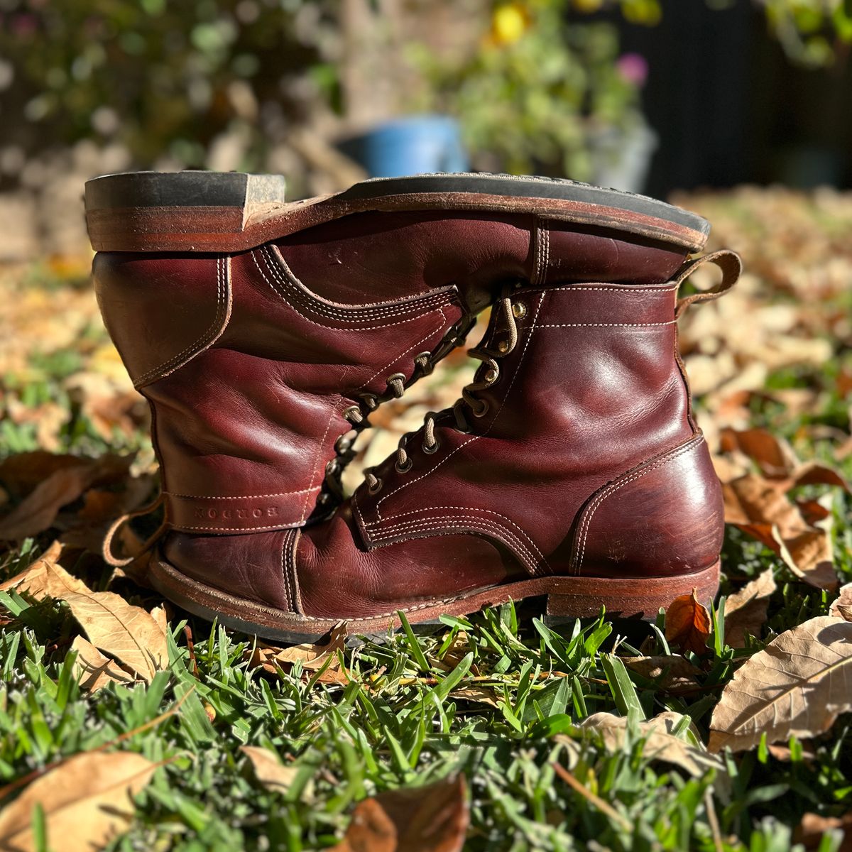 Photo by JB on March 2, 2026 of the Bordon Tukano Boots in Wickett & Craig Chestnut Oiled Latigo.