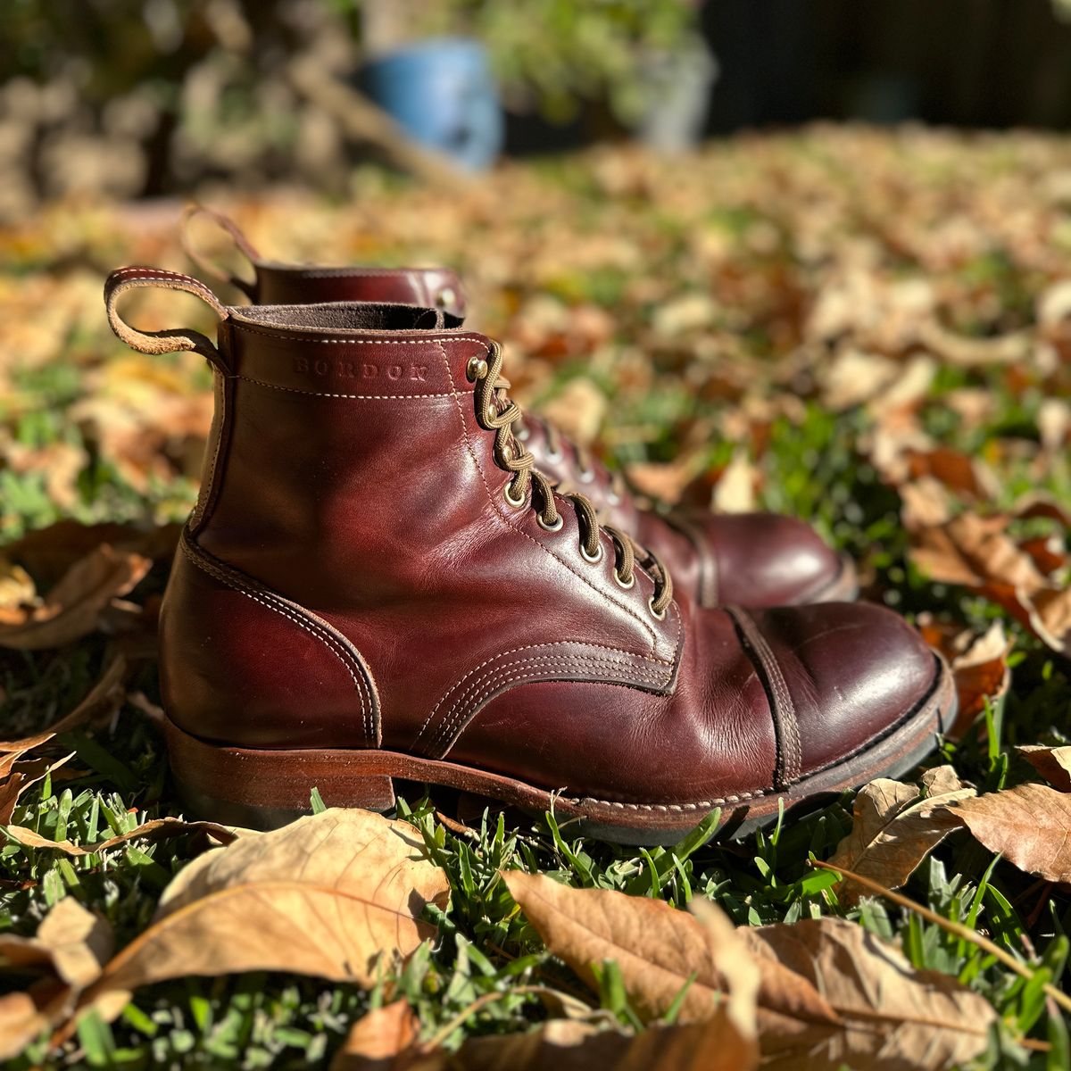 Photo by JB on March 2, 2026 of the Bordon Tukano Boots in Wickett & Craig Chestnut Oiled Latigo.