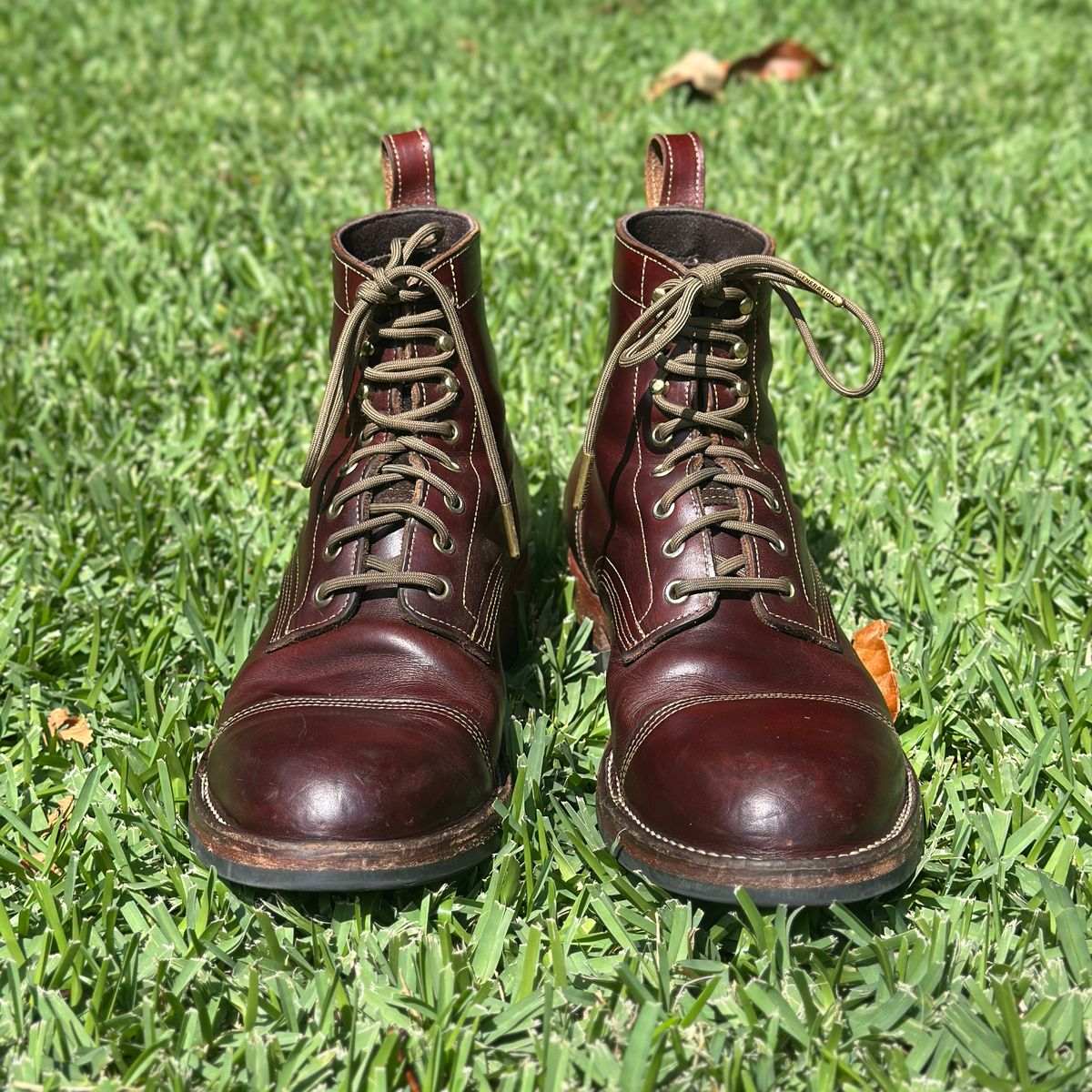Photo by JB on April 1, 2026 of the Bordon Tukano Boots in Wickett & Craig Chestnut Oiled Latigo.