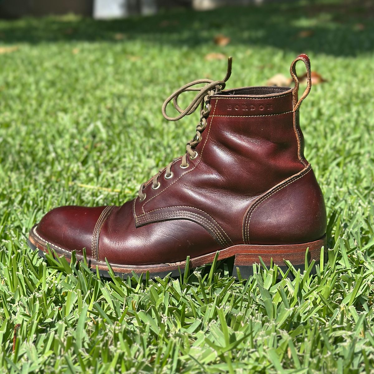 Photo by JB on April 1, 2026 of the Bordon Tukano Boots in Wickett & Craig Chestnut Oiled Latigo.