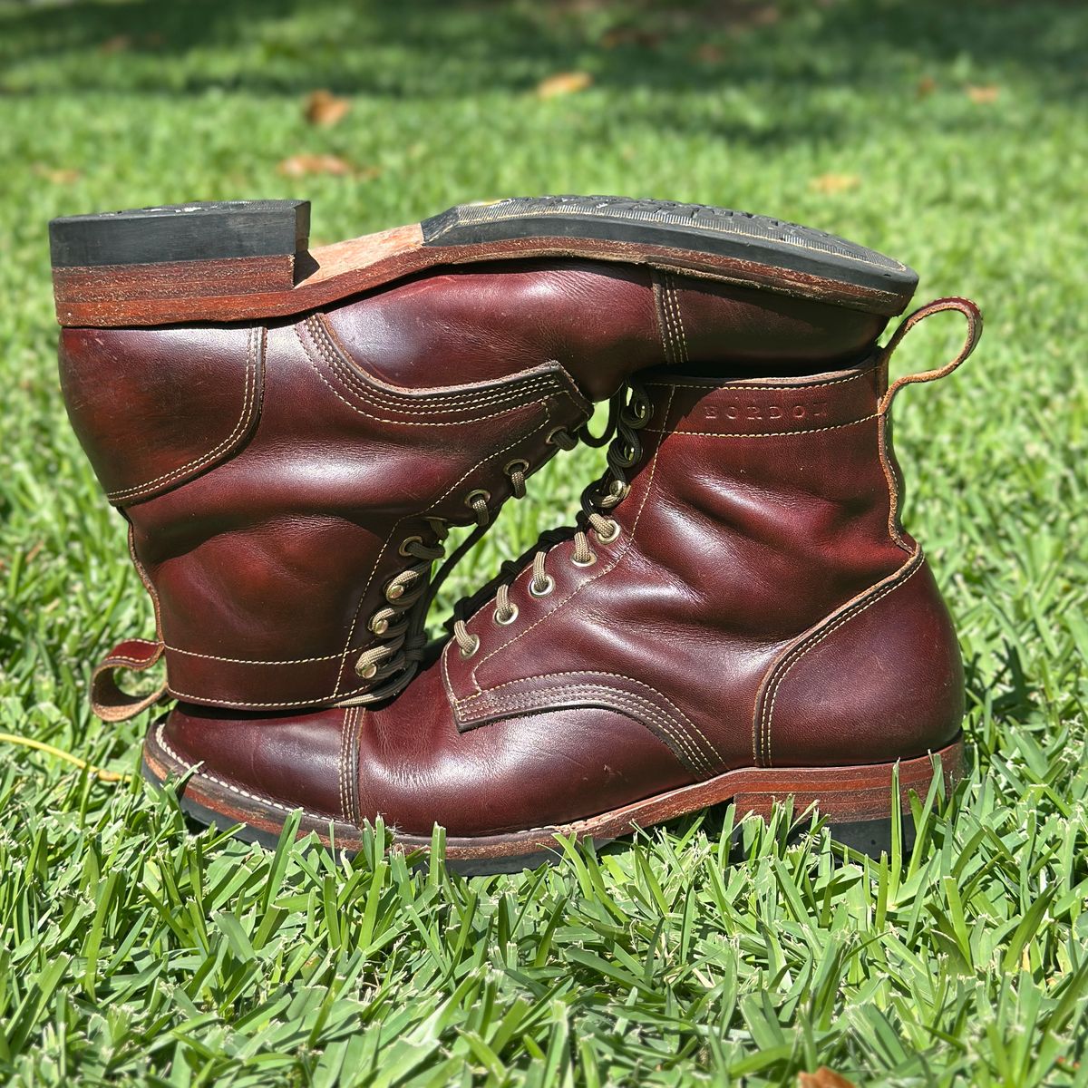 Photo by JB on April 1, 2026 of the Bordon Tukano Boots in Wickett & Craig Chestnut Oiled Latigo.