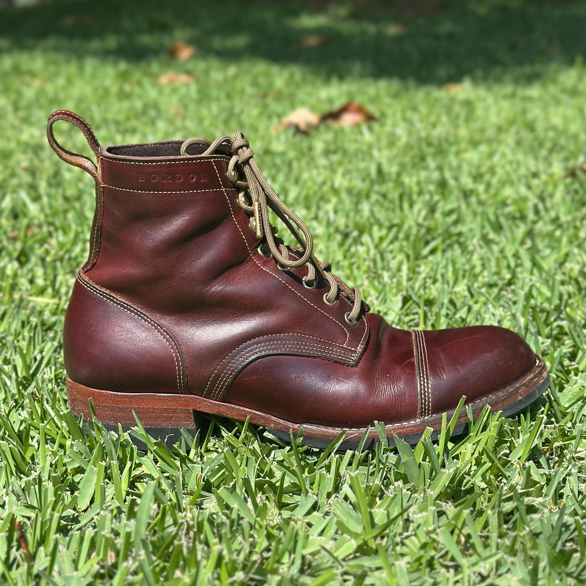 Photo by JB on April 1, 2026 of the Bordon Tukano Boots in Wickett & Craig Chestnut Oiled Latigo.