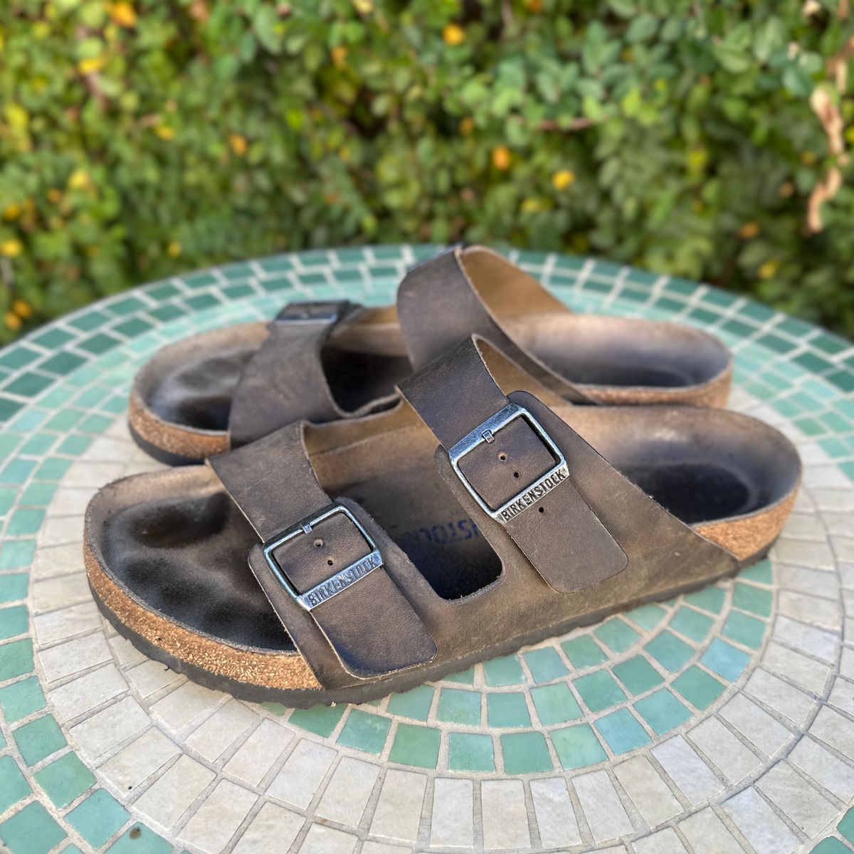 Photo by JB on November 2, 2025 of the Birkenstock Arizona in Faded Khaki Oiled Leather.