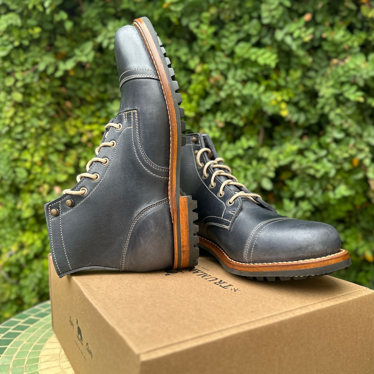 Photo by JB on July 22, 2025 of the Truman Cap Toe Boot in Seidel Ink Cheaha.