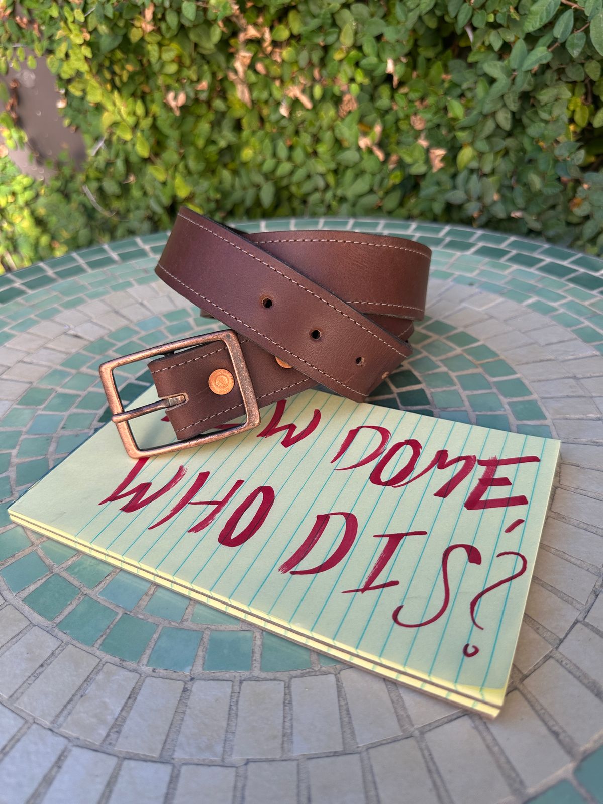 Photo by JB on October 1, 2025 of the North Star Leather 1.5 Inch Belt in S.B. Foot Amber Harness.