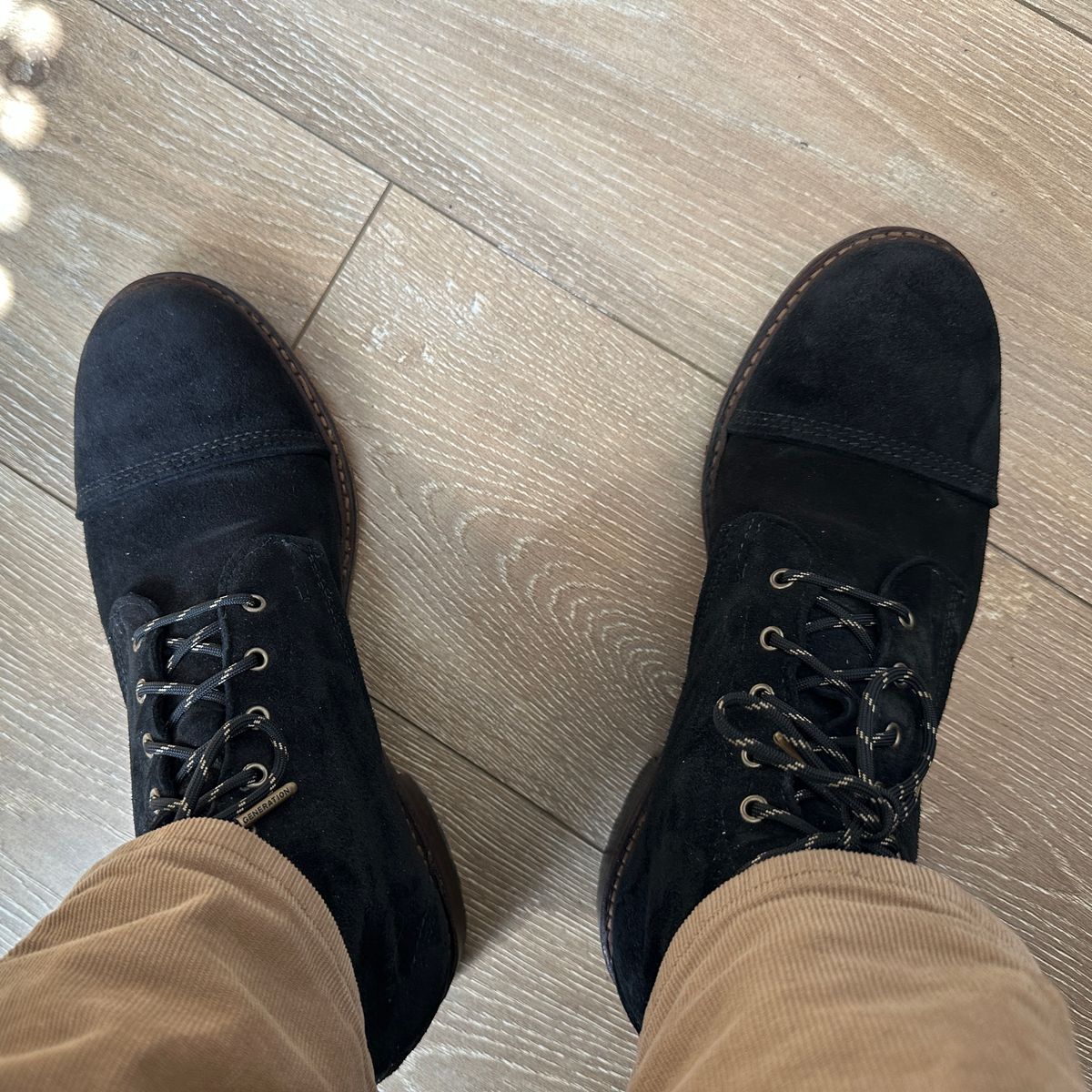 Photo by JB on March 19, 2025 of the Allen Edmonds Caen in C.F. Stead Black Kudu Reverse.
