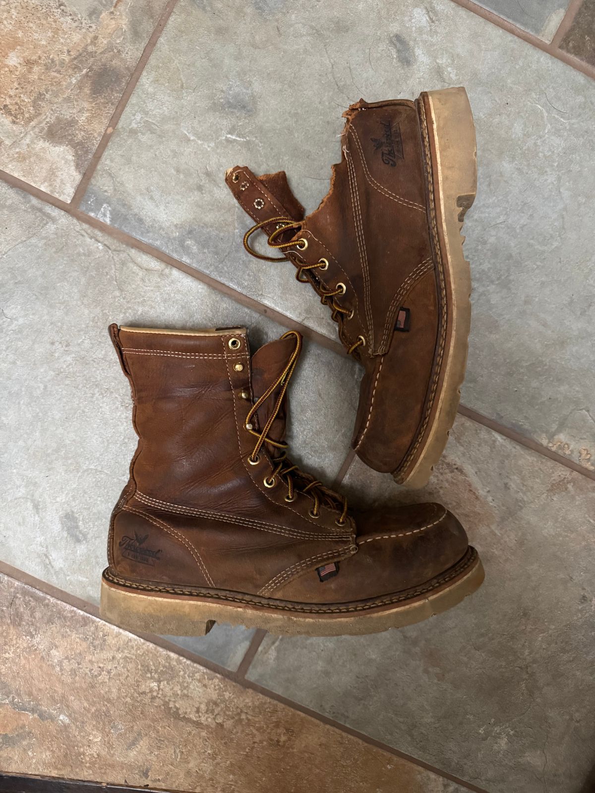 Photo by nickyfordinski on December 25, 2025 of the Thorogood American Heritage 8" Moc Toe in Seidel Trail Crazy Horse.