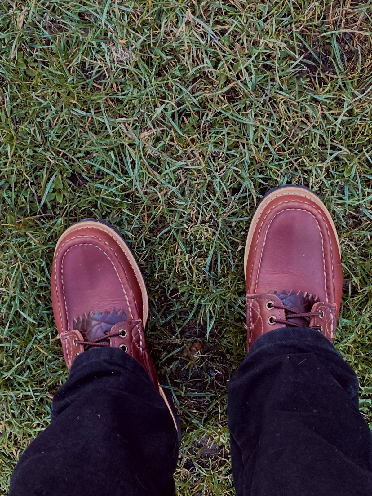 Photo by F.Kling on April 9, 2026 of the Russell Moccasin Co. Backcountry in Full-Grain Timberjack.