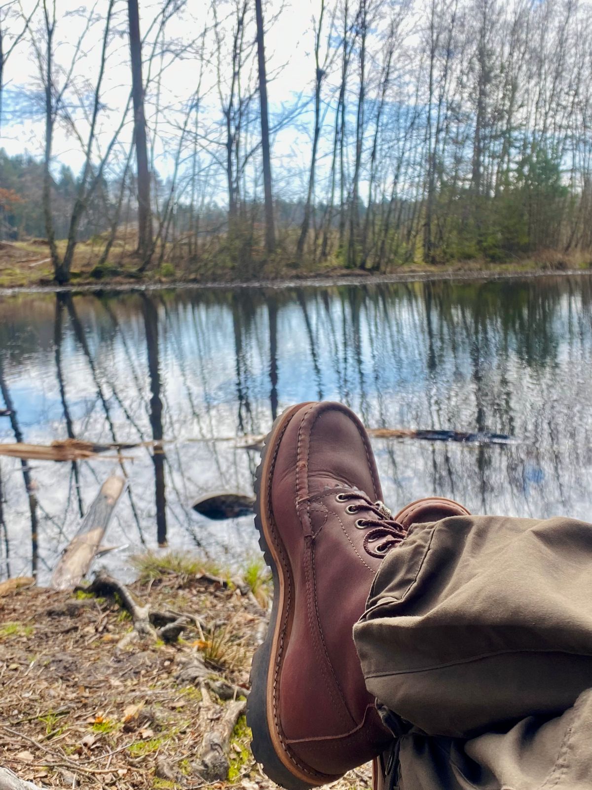 Photo by F.Kling on April 11, 2026 of the Russell Moccasin Co. Backcountry in Full-Grain Timberjack.
