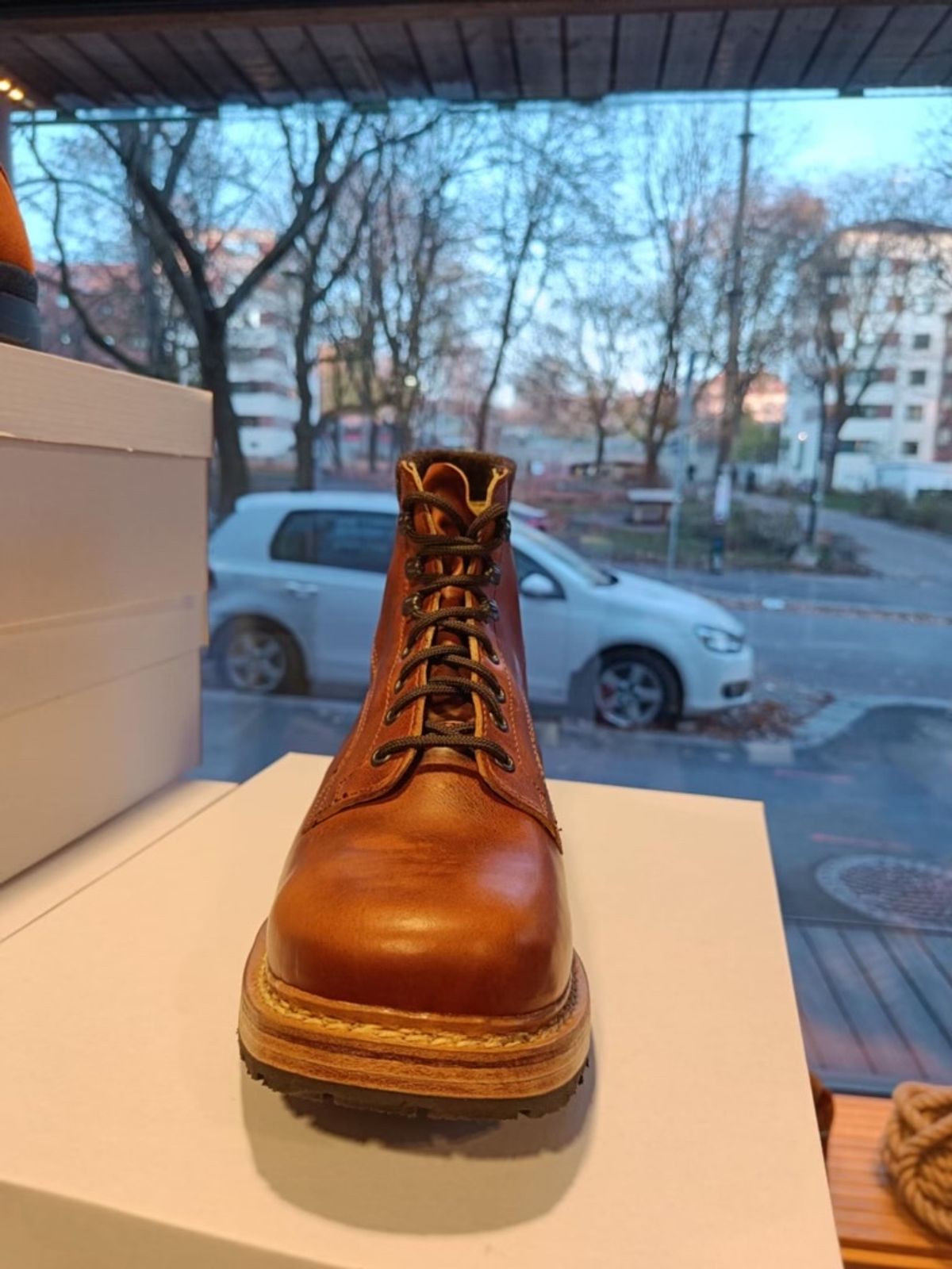 Photo by denimdawg on November 7, 2024 of the Dundas Footwear Gunnerside in Badalassi Carlo Waxy Tan Cognac.