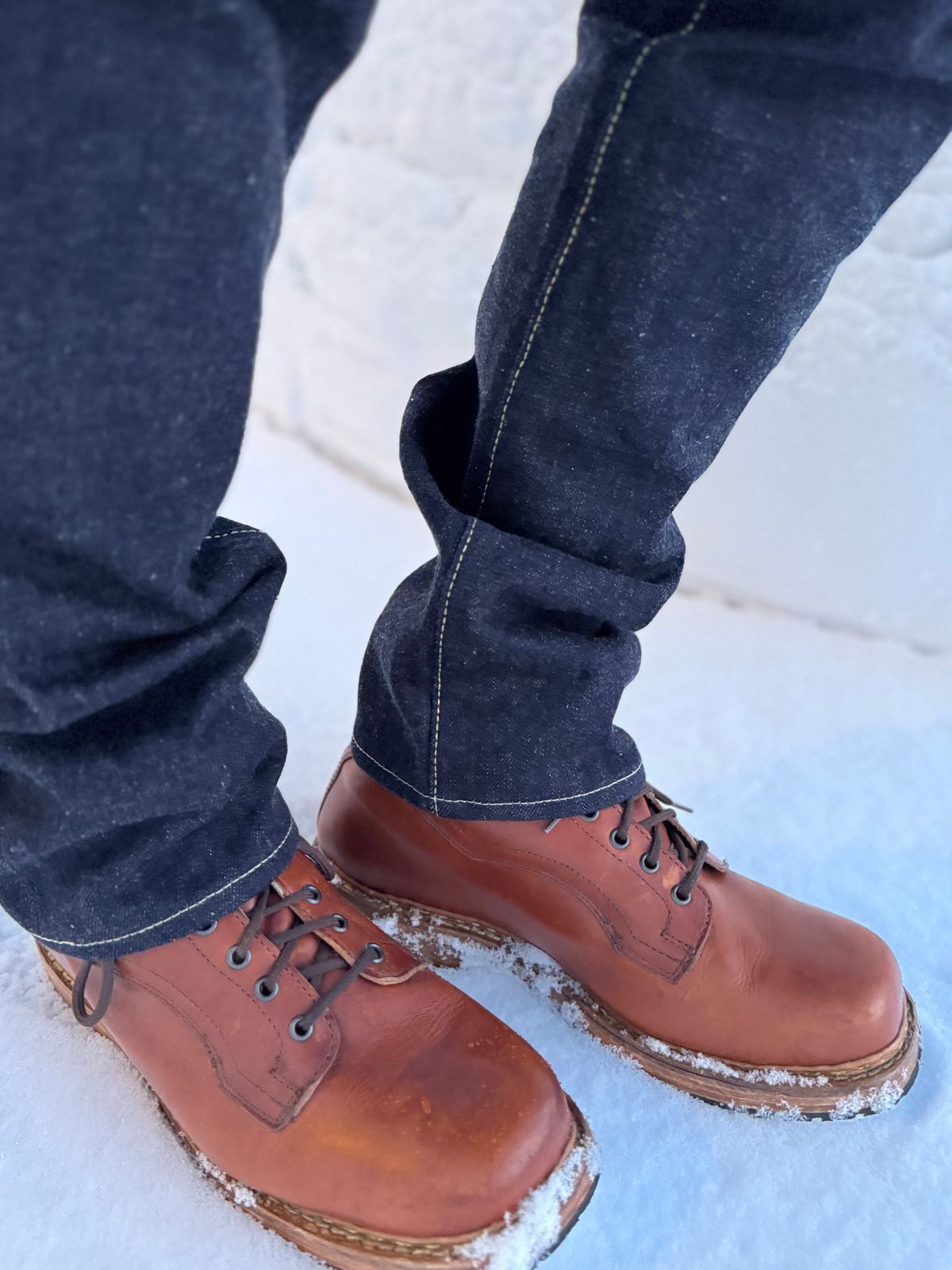 Photo by denimdawg on January 4, 2025 of the Dundas Footwear Gunnerside in Badalassi Carlo Waxy Tan Cognac.