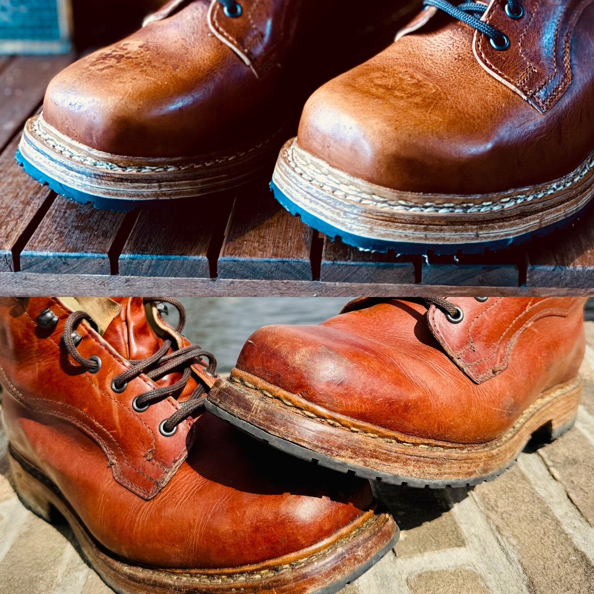 Photo by denimdawg on April 20, 2025 of the Dundas Footwear Gunnerside in Badalassi Carlo Waxy Tan Cognac.