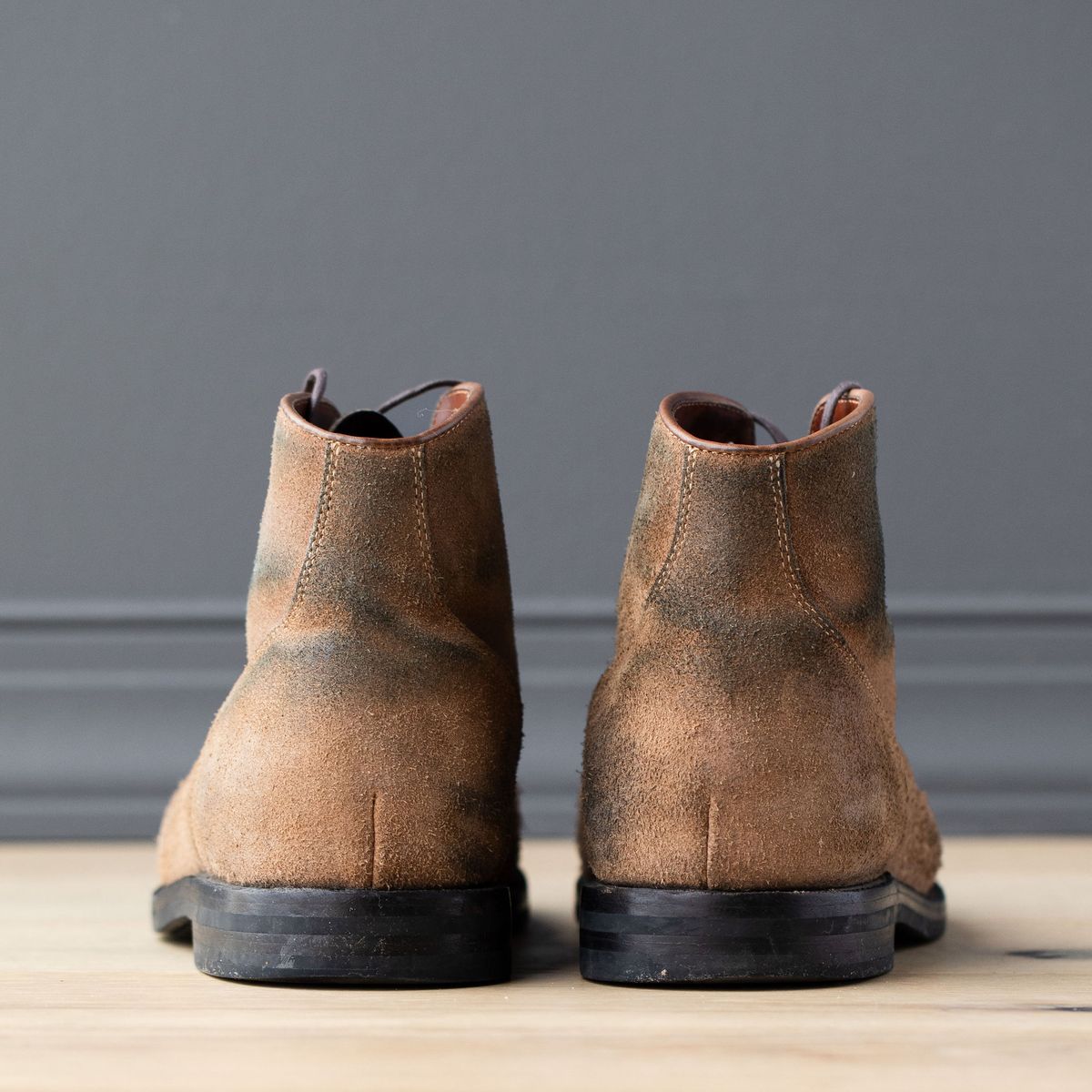 Photo by joshfulton05 on December 5, 2024 of the Grant Stone Garrison Boot in Reverse Black Chromexcel.