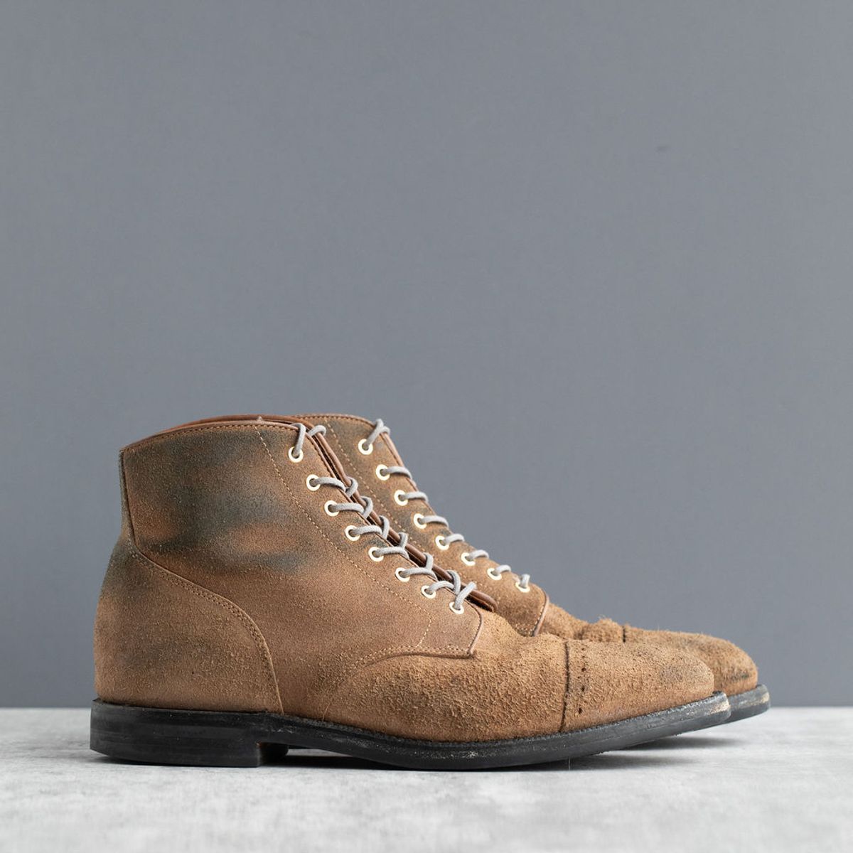 Photo by joshfulton05 on February 26, 2025 of the Grant Stone Garrison Boot in Reverse Black Chromexcel.