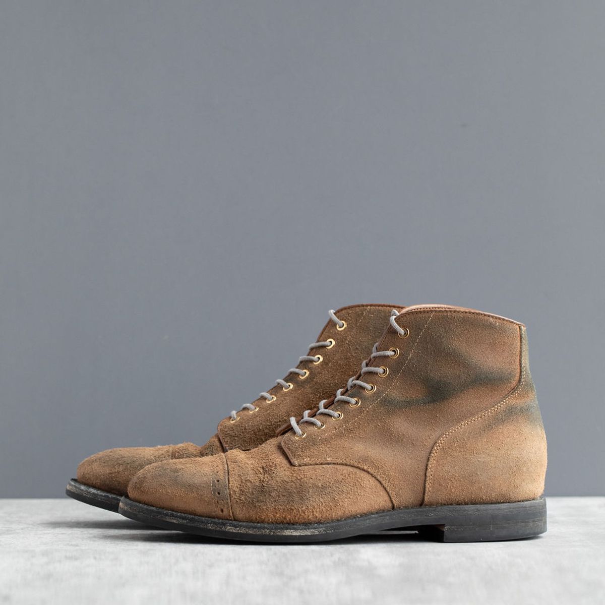 Photo by joshfulton05 on February 26, 2025 of the Grant Stone Garrison Boot in Reverse Black Chromexcel.
