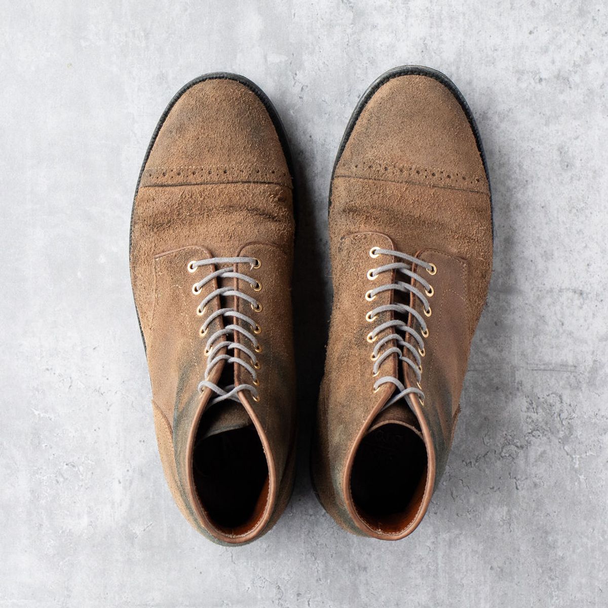 Photo by joshfulton05 on February 26, 2025 of the Grant Stone Garrison Boot in Reverse Black Chromexcel.