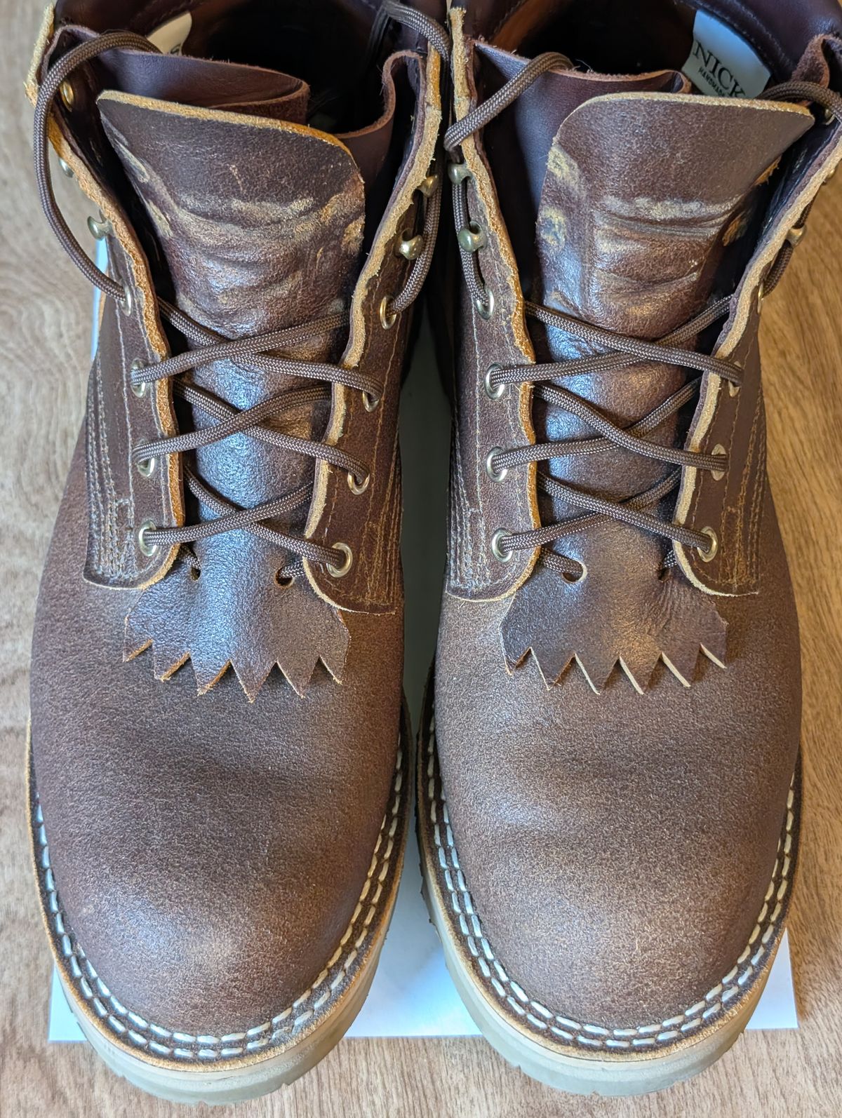 Photo by ilkhan on July 1, 2025 of the Nicks Ridgeline Hiking Boot in Nicks / Horween Spokane Honey waxout.