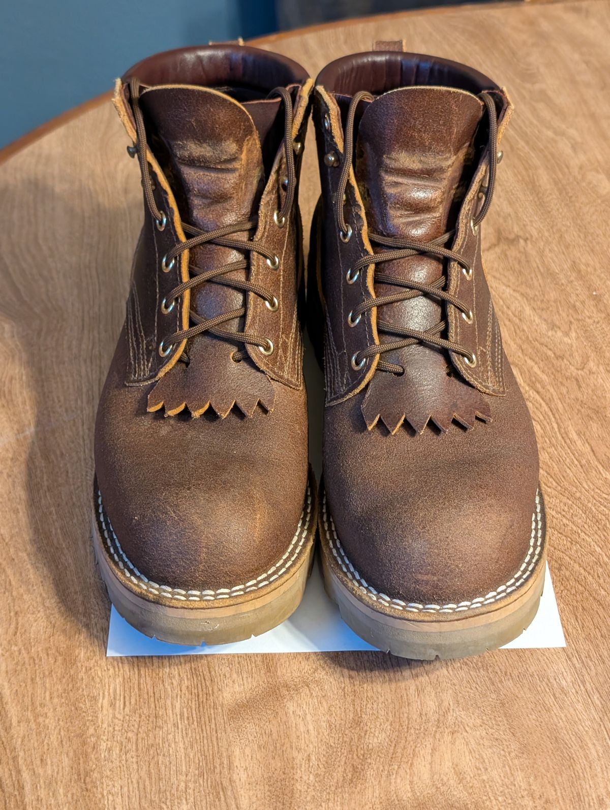 Photo by ilkhan on August 2, 2025 of the Nicks Ridgeline Hiking Boot in Nicks / Horween Spokane Honey waxout.