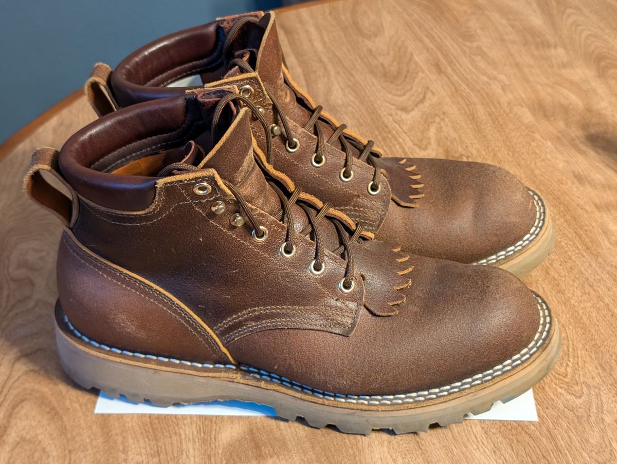 Photo by ilkhan on August 2, 2025 of the Nicks Ridgeline Hiking Boot in Nicks / Horween Spokane Honey waxout.