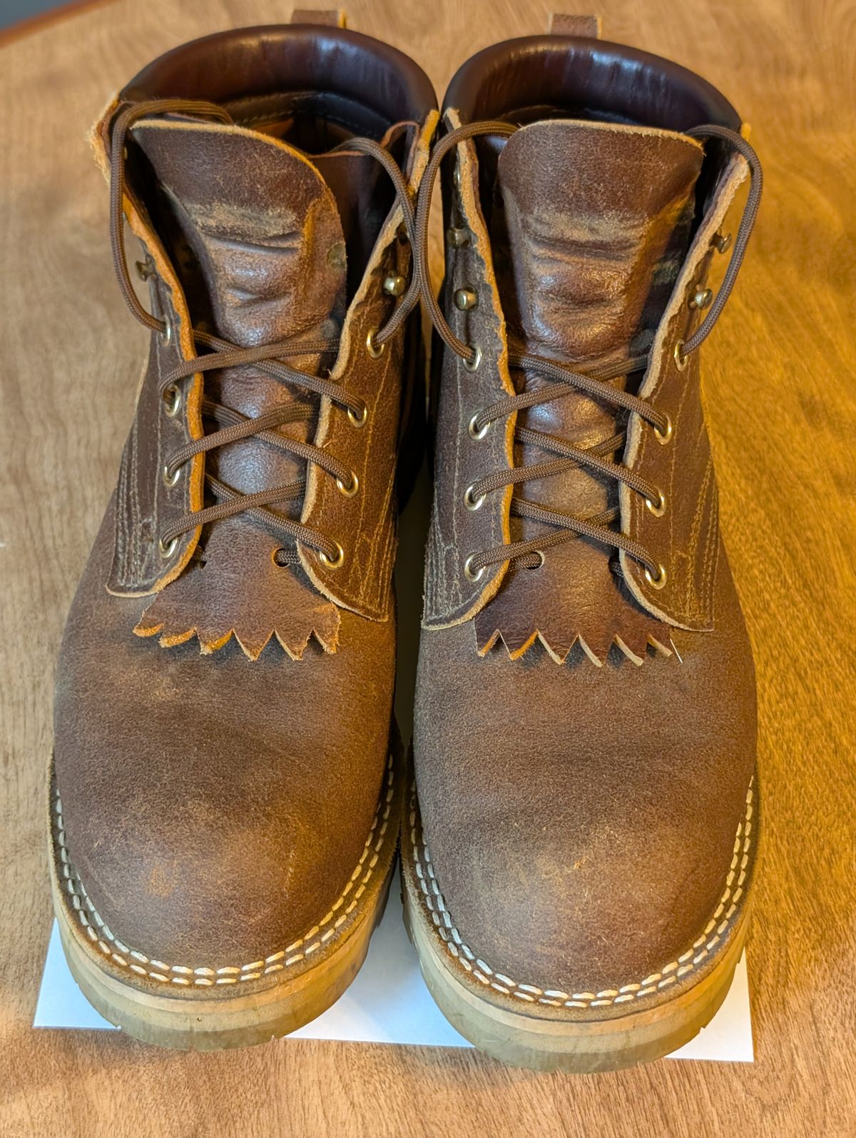 Photo by ilkhan on October 5, 2025 of the Nicks Ridgeline Hiking Boot in Nicks / Horween Spokane Honey waxout.