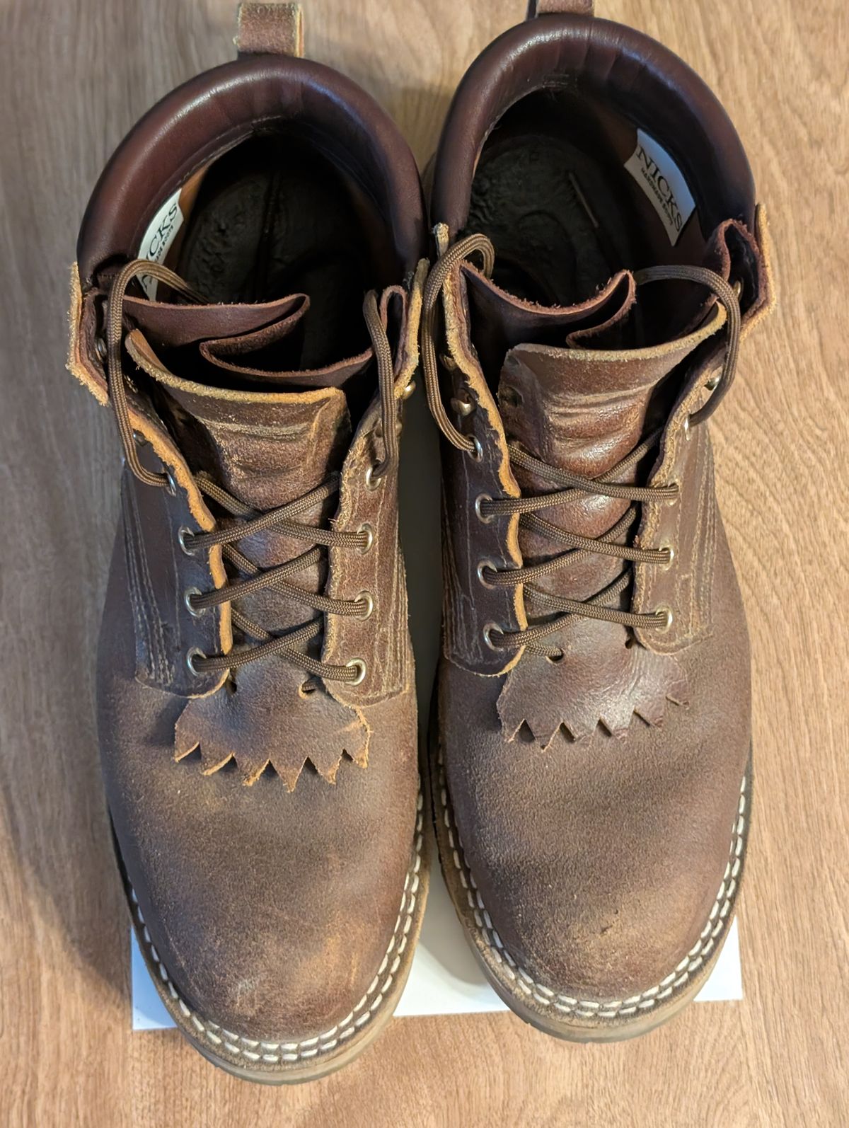 Photo by ilkhan on November 1, 2025 of the Nicks Ridgeline Hiking Boot in Nicks / Horween Spokane Honey waxout.
