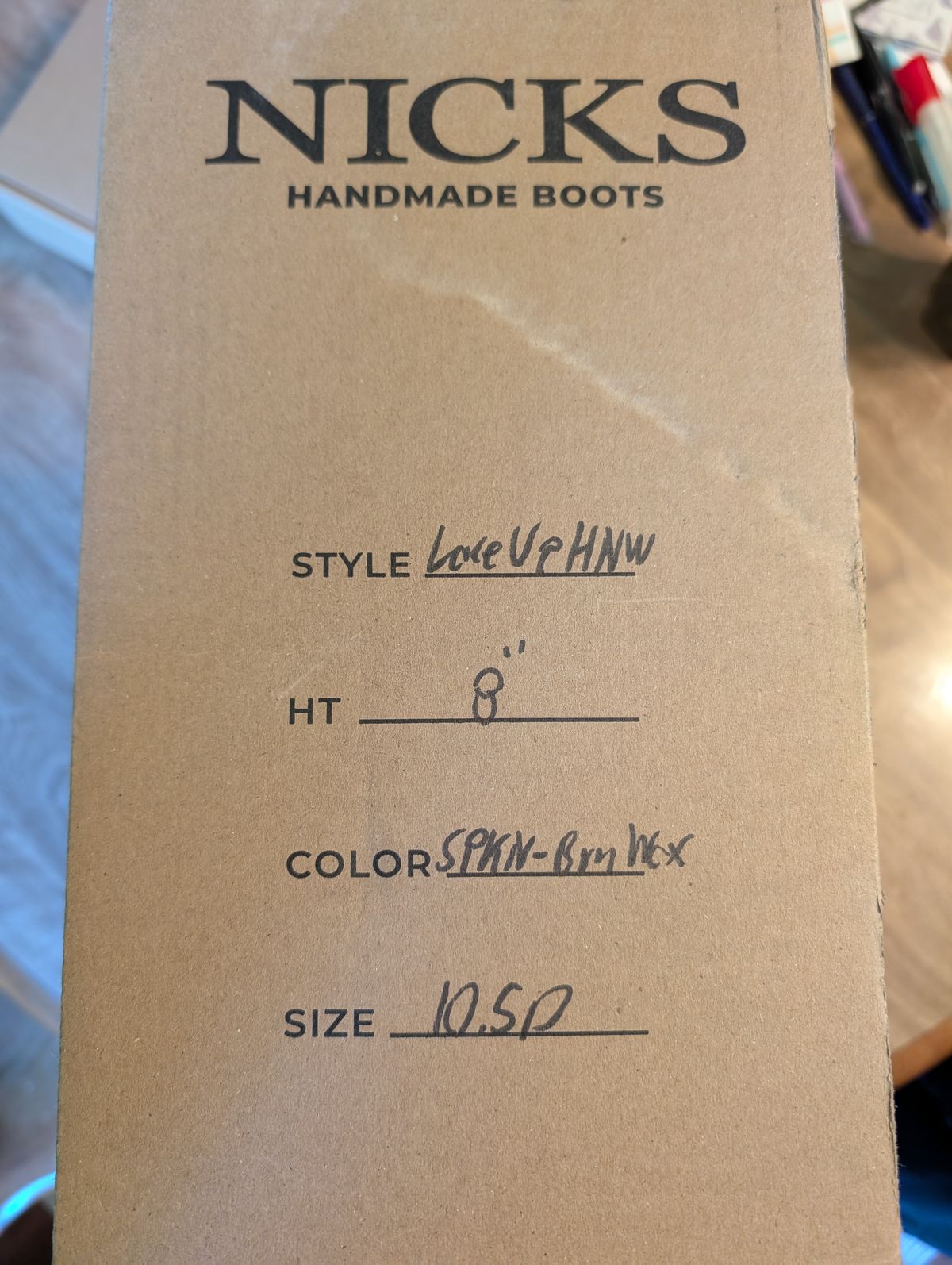 Photo by ilkhan on May 23, 2025 of the Nicks MTO in Nicks / Horween Spokane Brown wax Out.