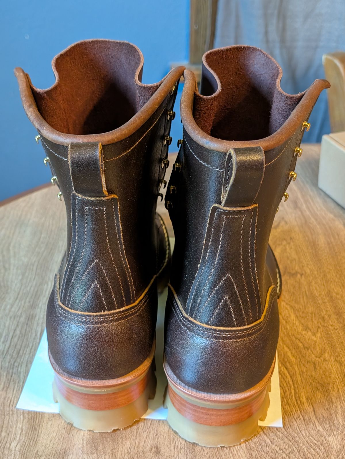 Photo by ilkhan on May 23, 2025 of the Nicks MTO in Nicks / Horween Spokane Brown wax Out.