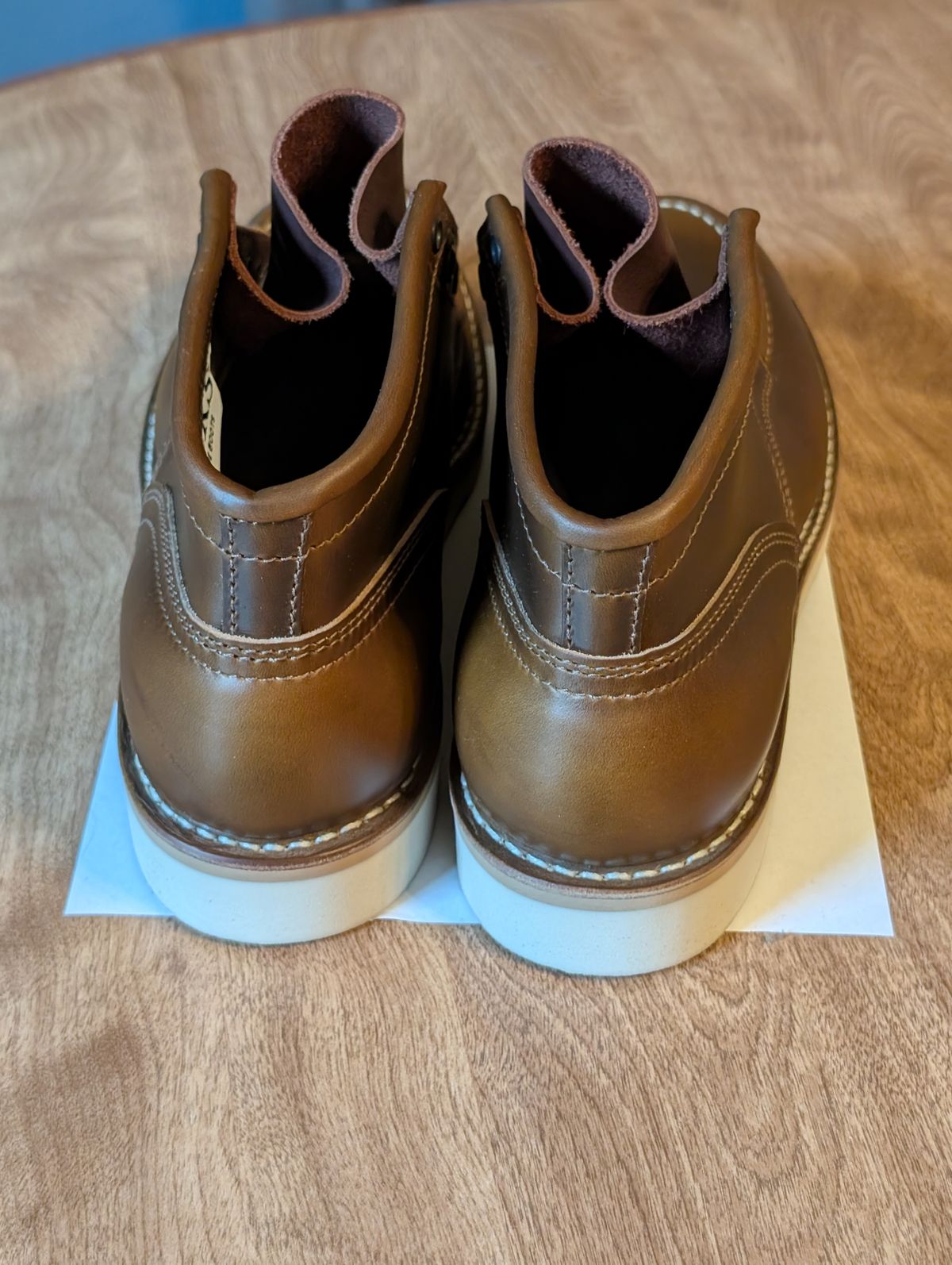Photo by ilkhan on July 11, 2025 of the Nicks Aldert Strider Moc Toe in Nicks / Horween Shackleton Cognac.