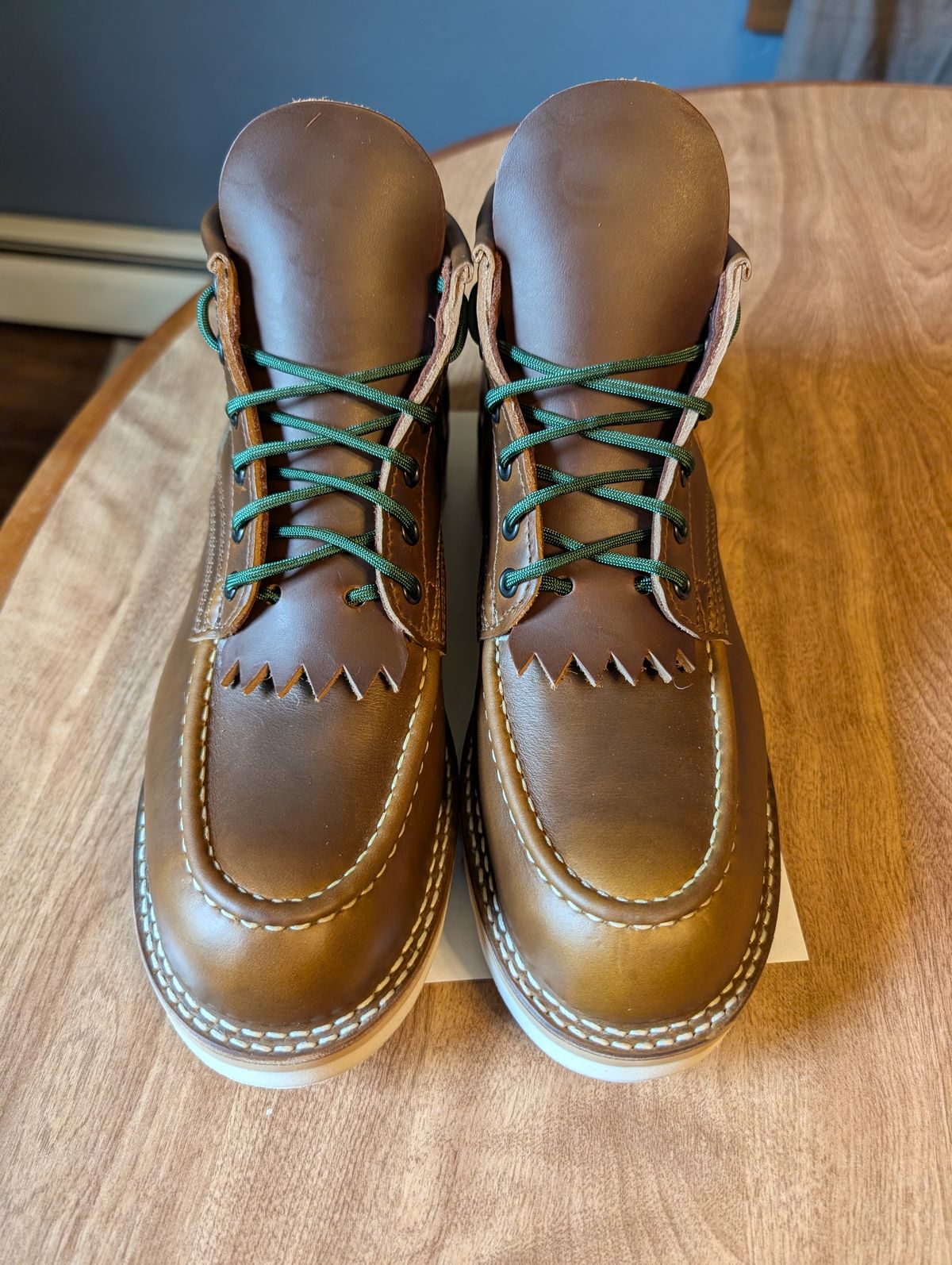 Photo by ilkhan on July 11, 2025 of the Nicks Aldert Strider Moc Toe in Nicks / Horween Shackleton Cognac.