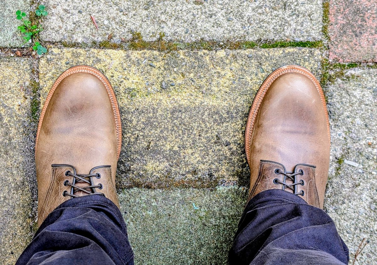 Photo by patina_colada on September 16, 2025 of the Viberg Viberg / Navvy Boot in Viberg / Horween Charcoal Cypress.