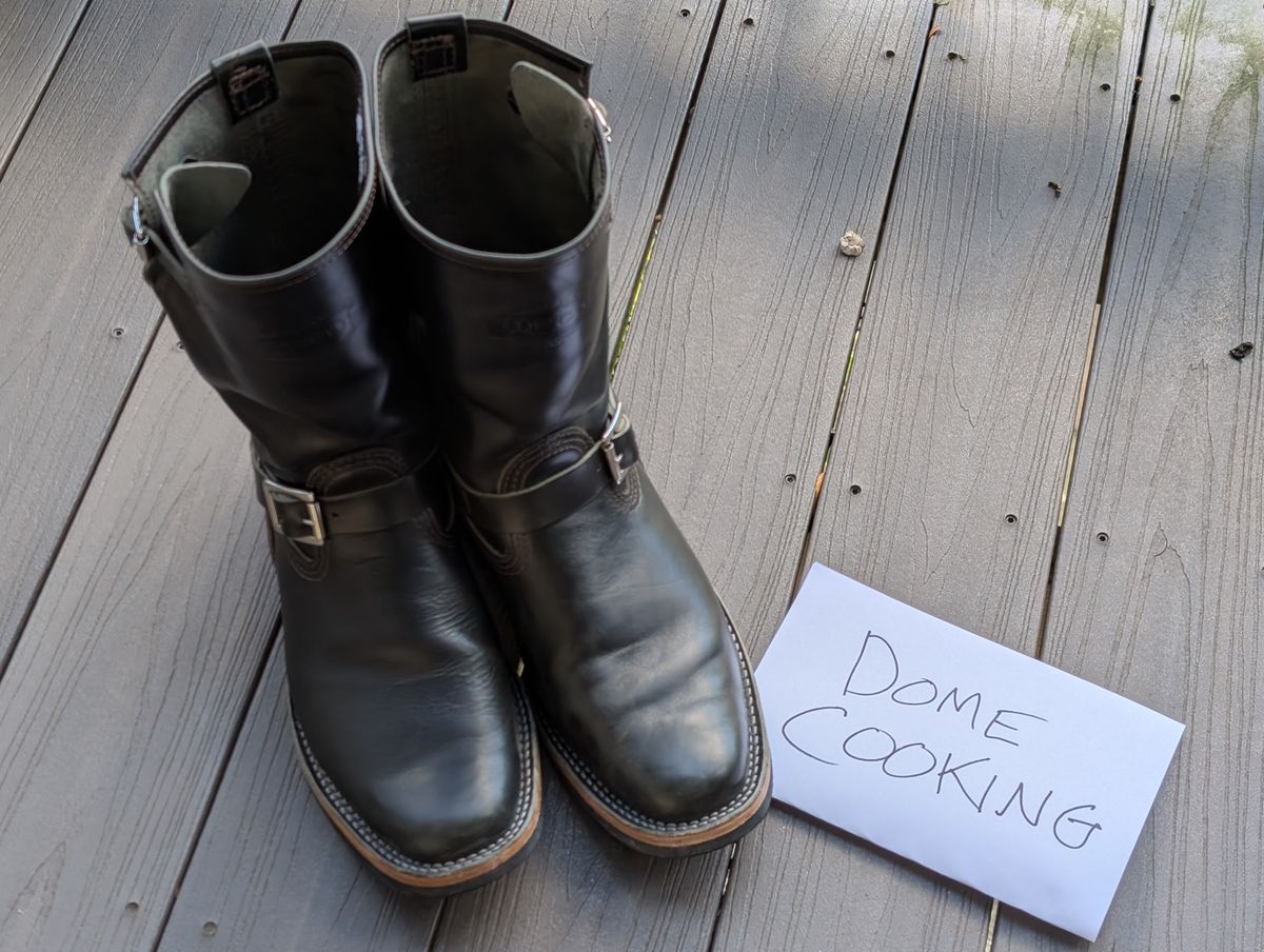 Photo by patina_colada on November 4, 2025 of the Wesco Mister Lou in Maryam Petrolio Waxed Black Horsehide.