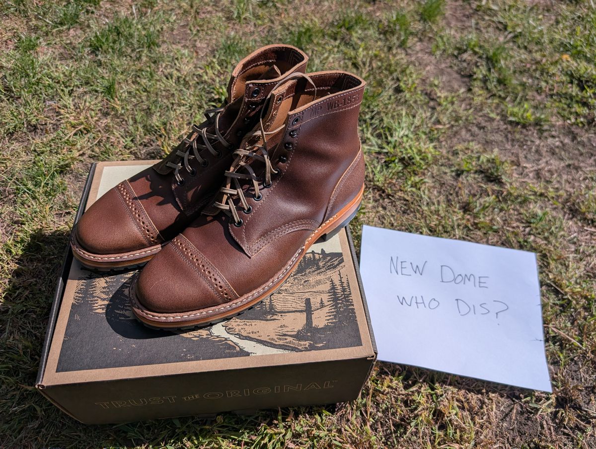 Photo by patina_colada on October 1, 2025 of the White's MP-Sherman Toe Cap in Horween Natural Waxed Flesh.