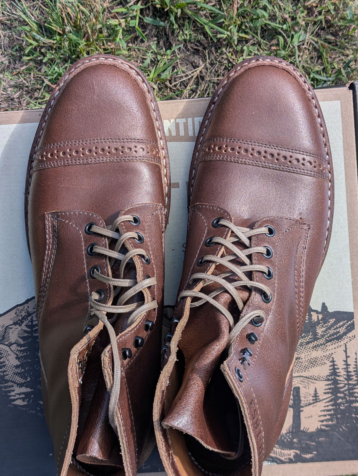 Photo by patina_colada on October 1, 2025 of the White's MP-Sherman Toe Cap in Horween Natural Waxed Flesh.