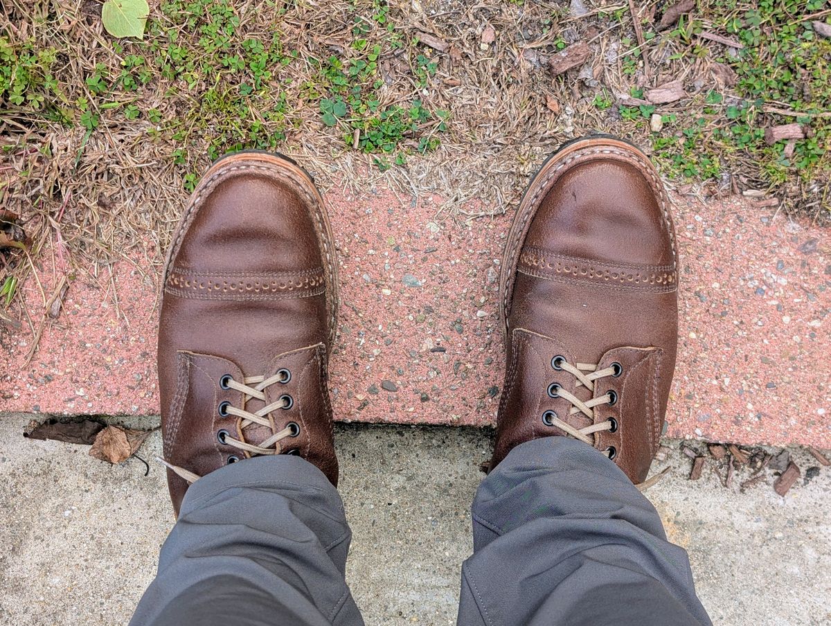 Photo by patina_colada on October 16, 2025 of the White's MP-Sherman Toe Cap in Horween Natural Waxed Flesh.